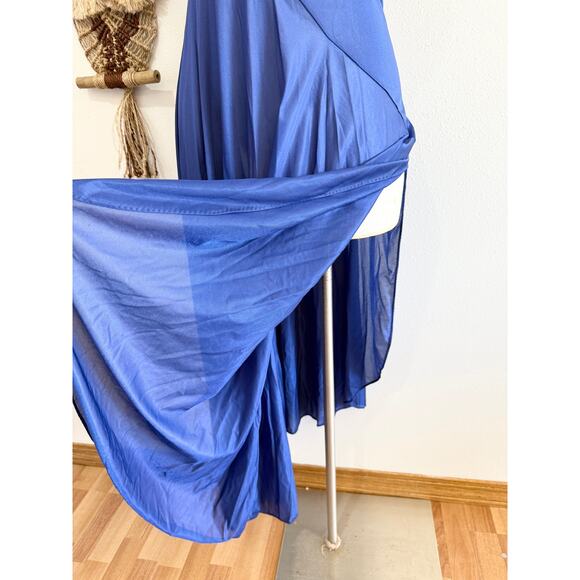 80s NOS Dark Blue Diagonal Hem Lingerie Nightgown size small - Picture 10 of 10